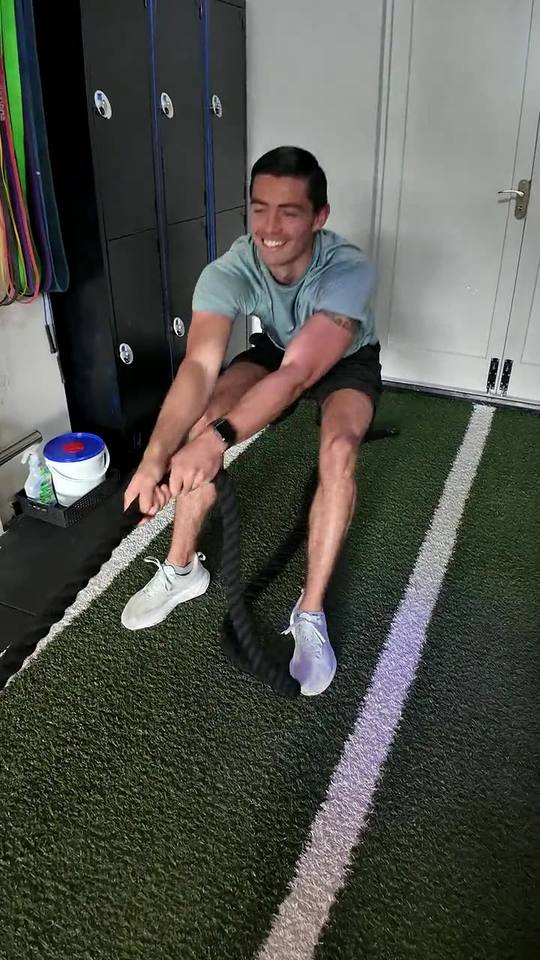 Sled and rope conditioning work on the turf at Core Studio, Blackheath